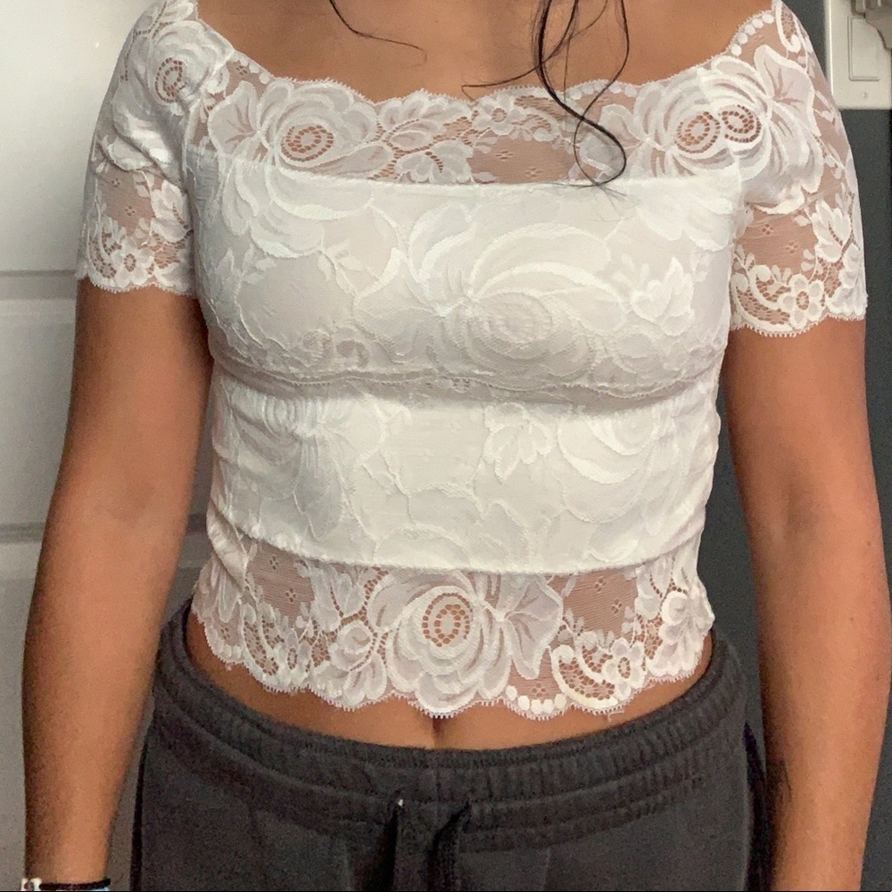 Off the shoulder lace top